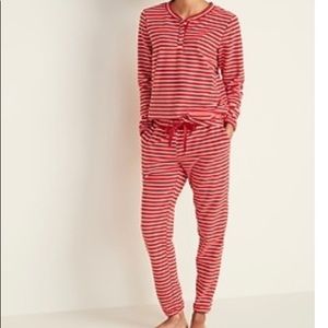 Striped fleece pajamas